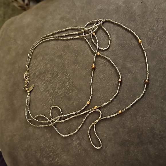 NY Collection Dainty Layered Three Strand Seed Beaded Necklace - Picture 2 of 6
